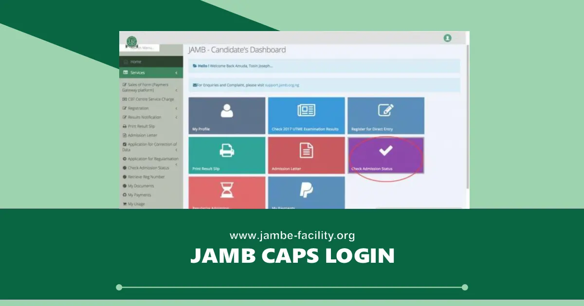 JAMB CAPS 2025/2026 Portal Login Step by Step Guide