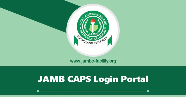 JAMB CAPS 2025/2026 Portal Login for UTME and DE