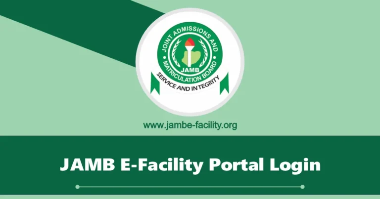 JAMB E-Facility Portal Login - efacility.jamb.gov.ng