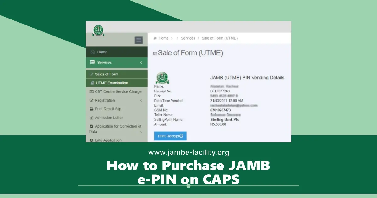 How to Purchase e-PIN on JAMB CAPS 2025