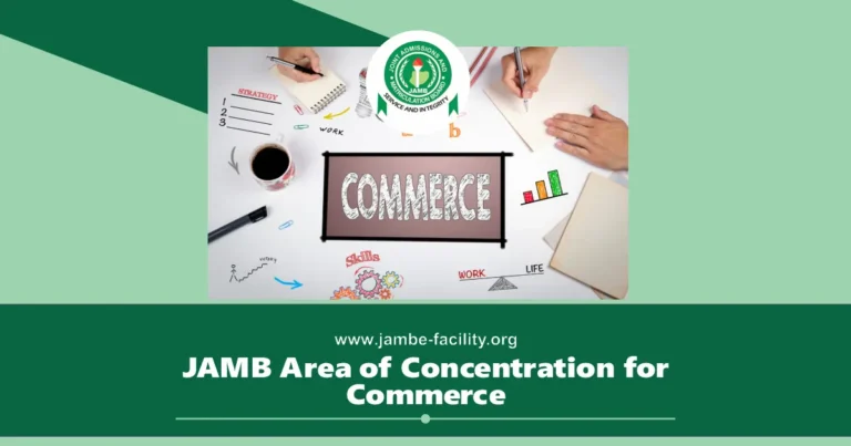 JAMB Areas of Concentration for Commerce 2025/2026