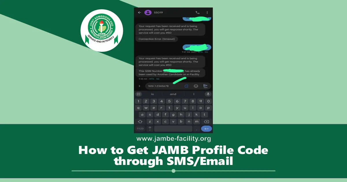 How to Get 2025/2026 JAMB Profile Code through SMS/Email