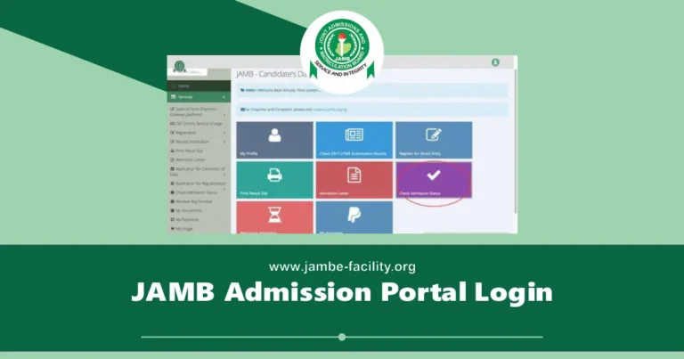 JAMB Admission Portal Login 2024/2025 for Checking Admission Status