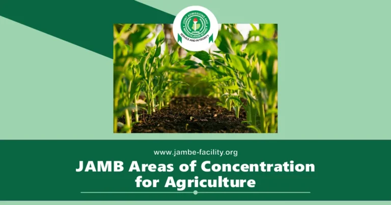 JAMB Areas of Concentration for Agriculture 2025/2026 UTME