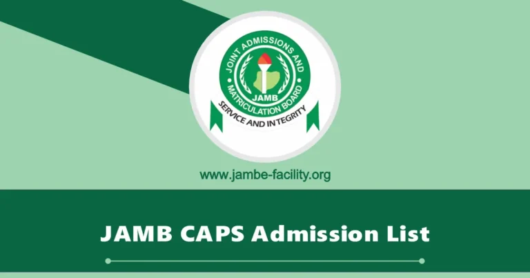 JAMB CAPS Admission List 2025/2026 Free PDF Download