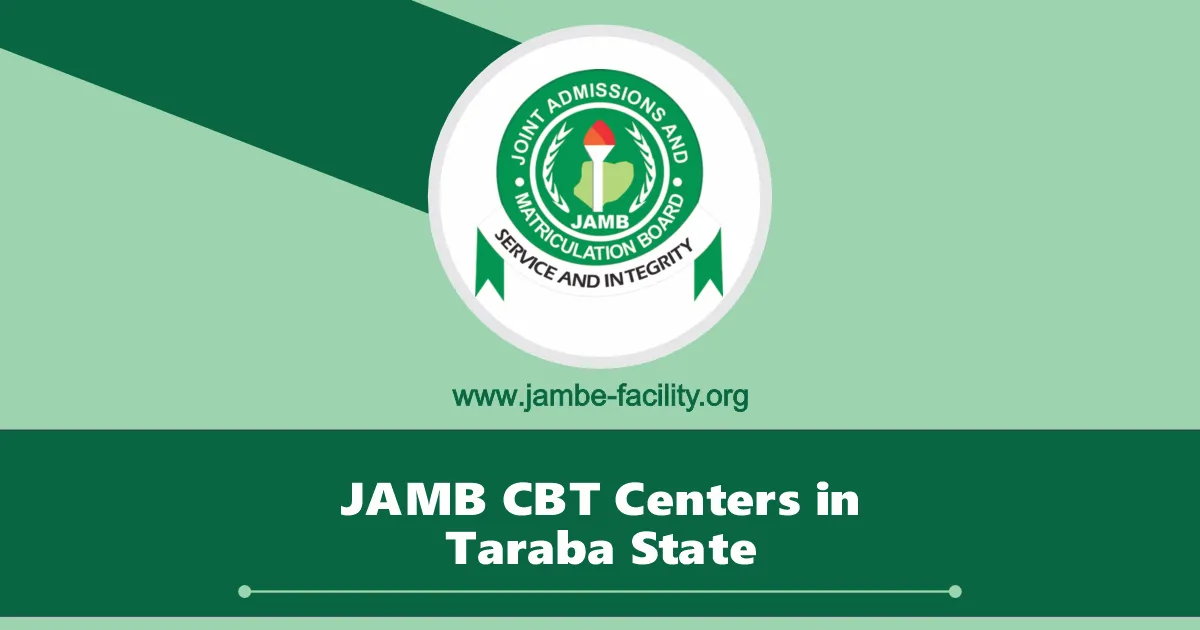 Approved JAMB CBT Centers in Taraba State 2025/2026 for UTME