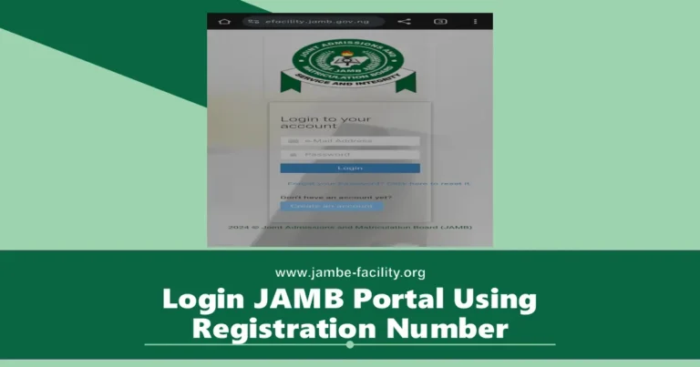 JAMB Portal 2025/2026 Login JAMB Portal Using Registration Number