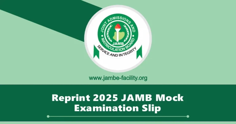 Reprint 2025 JAMB Mock Examination Slip (Easiest Guide)