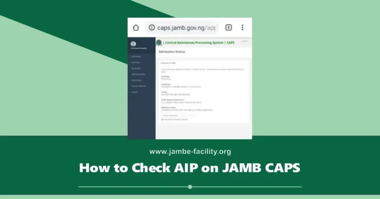 How to Check AIP on JAMB CAPS 2025/2026 Admission in Progress Status