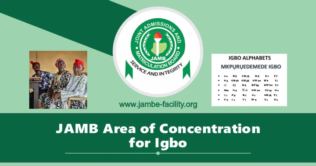 JAMB Area of Concentration for Igbo 2025/2026