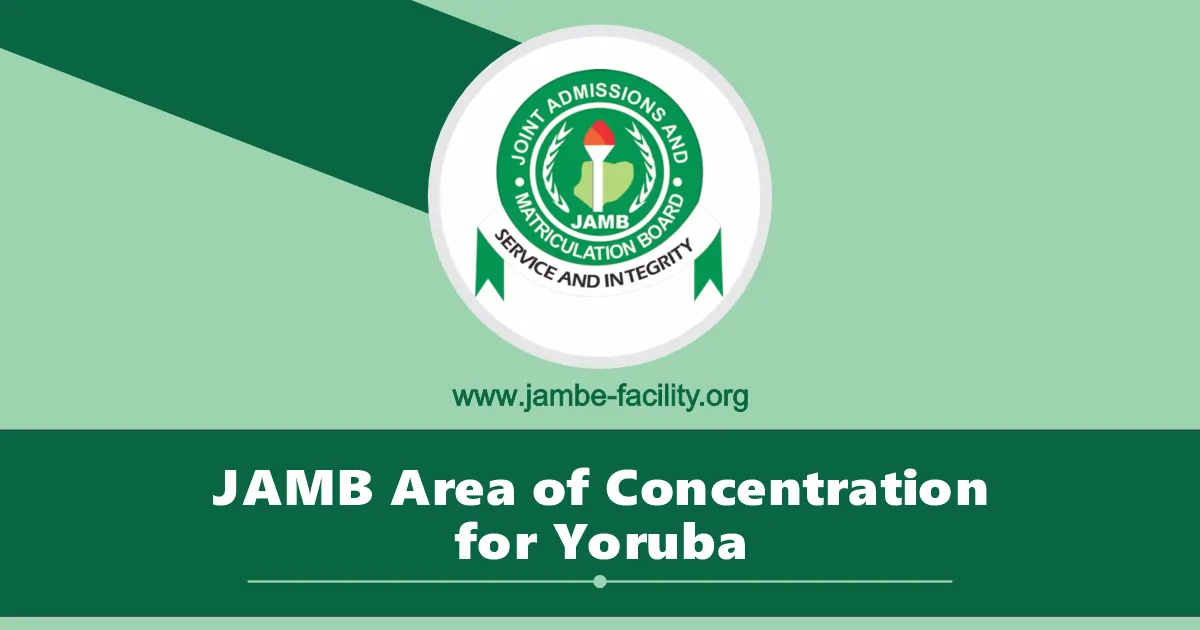 JAMB Area of Concentration for Yoruba 2025/2026