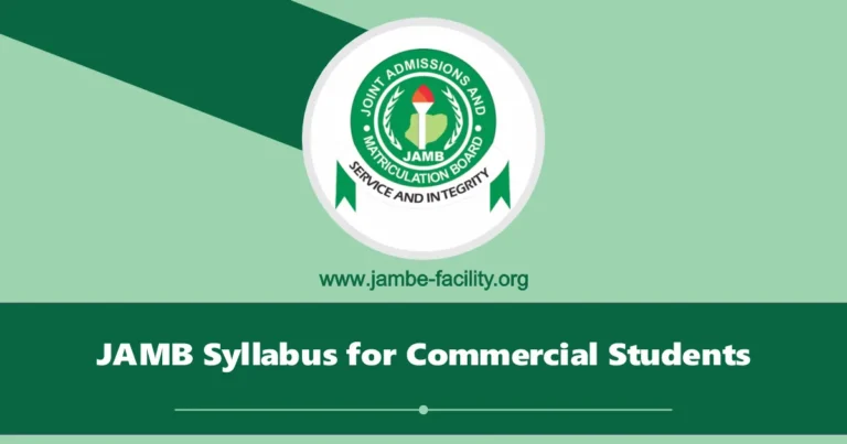 JAMB Syllabus for Commercial 2025/2026 Free PDF Download