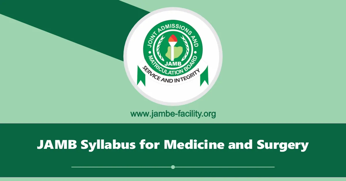 JAMB Syllabus for Medicine and Surgery 2025/2026 Free PDF Download